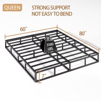 Jwifsef Queenboxspring 7 Inch Box Spring For Queen Bed Easy Assembly Box Spring Queen Metal Sturdy Heavy Duty With Fabric Cov