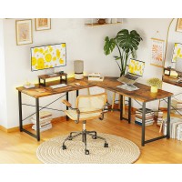 Casaottima L Shaped Gaming Desk With Monitor Stand Corner Desk Gaming Table For Home Office Computer Desk Sturdy Writing Works