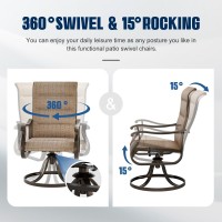 Udpatio Patio Swivel Dining Chairs Set Of 4 Outdoor Swivel Chairs With Padded All Weather Textilene High Back Metal Rocking Fra