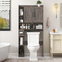 Over The Toilet Storage Cabinet Farmhouse Storage Cabinet Over Toilet With Barn Door Home Spacesaving Toilet Rack For Bathroo