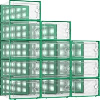 Kuject Xlarge Shoe Storage Boxes Organizers For Closet 12 Pack Fit Size 11 Clear Plastic Stackable Sneaker Containers For Entr