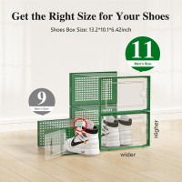 Kuject Xlarge Shoe Storage Boxes Organizers For Closet 12 Pack Fit Size 11 Clear Plastic Stackable Sneaker Containers For Entr