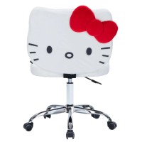 Impressions Vanity Hello Kitty Teddy Swivel Vanity Chair For Makeup Desk Armless Rolling Chair With Wheels Adjustable Height