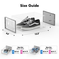 Foluck Shoe Storage Box 15 Pack Clear Plastic Stackable Shoe Organizer For Closet Interlocking Design Shoe Container Bins For