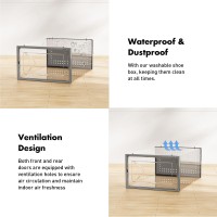 Foluck Shoe Storage Box 15 Pack Clear Plastic Stackable Shoe Organizer For Closet Interlocking Design Shoe Container Bins For