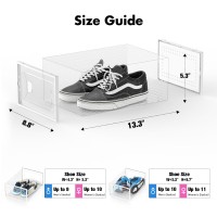 Foluck Shoe Storage Box 15 Pack Clear Plastic Stackable Shoe Organizer For Closet Interlocking Design Shoe Container Bins For