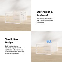 Foluck Shoe Storage Box 15 Pack Clear Plastic Stackable Shoe Organizer For Closet Interlocking Design Shoe Container Bins For