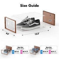 Foluck Shoe Storage Box 15 Pack Clear Plastic Stackable Shoe Organizer For Closet Interlocking Design Shoe Container Bins For