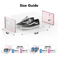 Foluck Shoe Storage Box 15 Pack Clear Plastic Stackable Shoe Organizer For Closet Interlocking Design Shoe Container Bins For