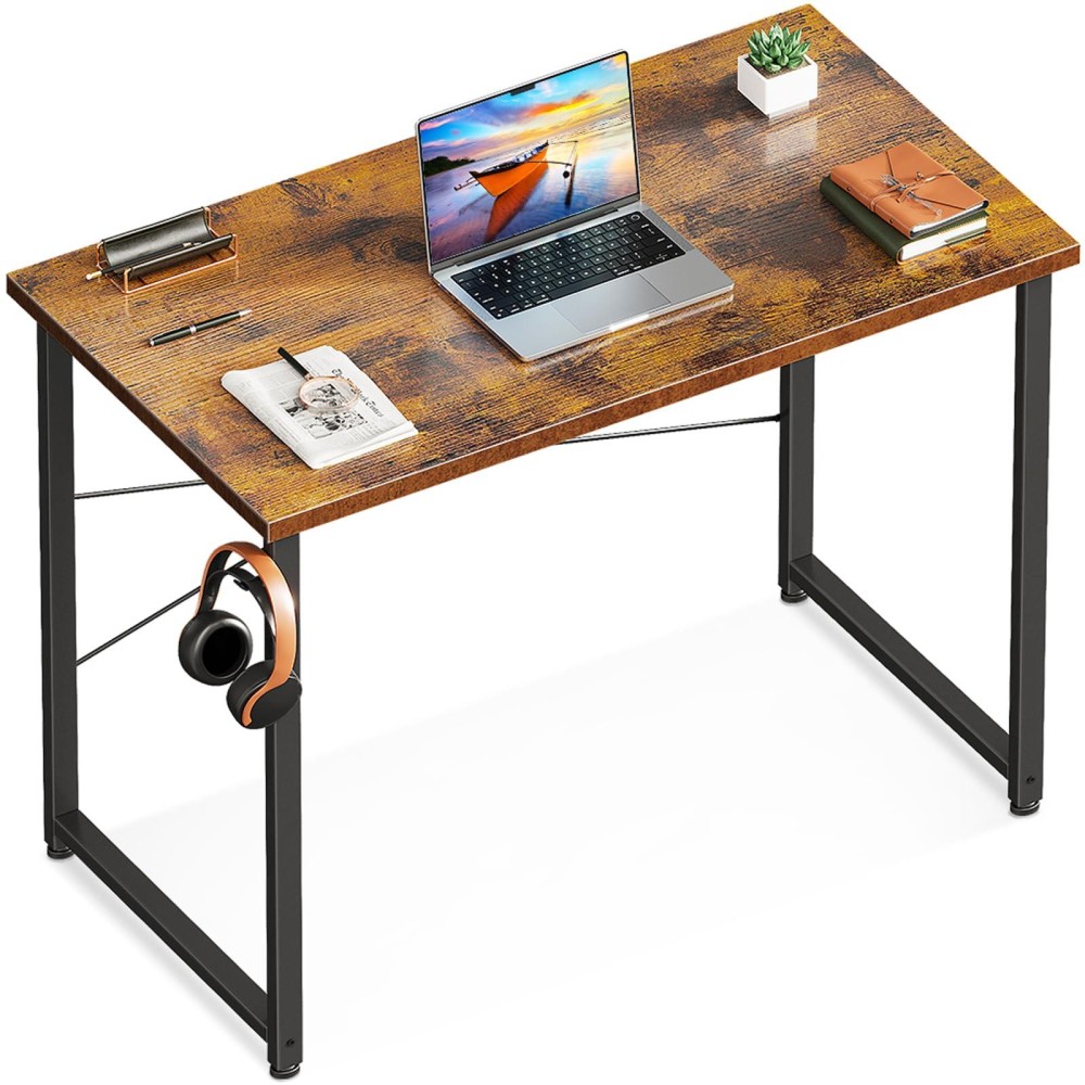 Casaottima 32 Inch Small Computer Desk For Home Office Study Writing Table For Small Spaces Simple Modern Desk With Headphone