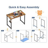 Casaottima 32 Inch Small Computer Desk For Home Office Study Writing Table For Small Spaces Simple Modern Desk With Headphone