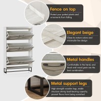 Maupvit Shoe Storage Cabinet With 3 Flip Drawers Freestanding Organizer With Metal Legs For Entryway Narrow Shoe Rack Cabinet