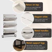 Maupvit Shoe Storage Cabinet With 3 Flip Drawers Freestanding Organizer With Metal Legs For Entryway Narrow Shoe Rack Cabinet