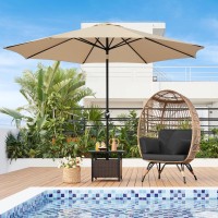 Yaheetech Egg Rattan Chair Indooroutdoor Pe Rattan Egg Basket Lounge Chair W 4 Cushions Oversized Eggshaped Chair Wmetal F