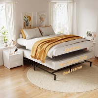 Osaset Full Size Box Spring 7 Inch Full Size Box Spring Only 3000 Lbs Heavy Duty Metal Frame Mattress Foundation With Fabric C