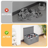 Shoe Storage Organizer For Closet Fits 20 Pairs Large Shoe Storage Box Bins Containers With Lid And Adjustable Dividers For Sho