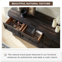 T4Tream Farmhouse 7 Drawers Dresser For Bedroom 54 Wide Wood Rustic Chest Of Drawers With Natural Texture Vintage Design St