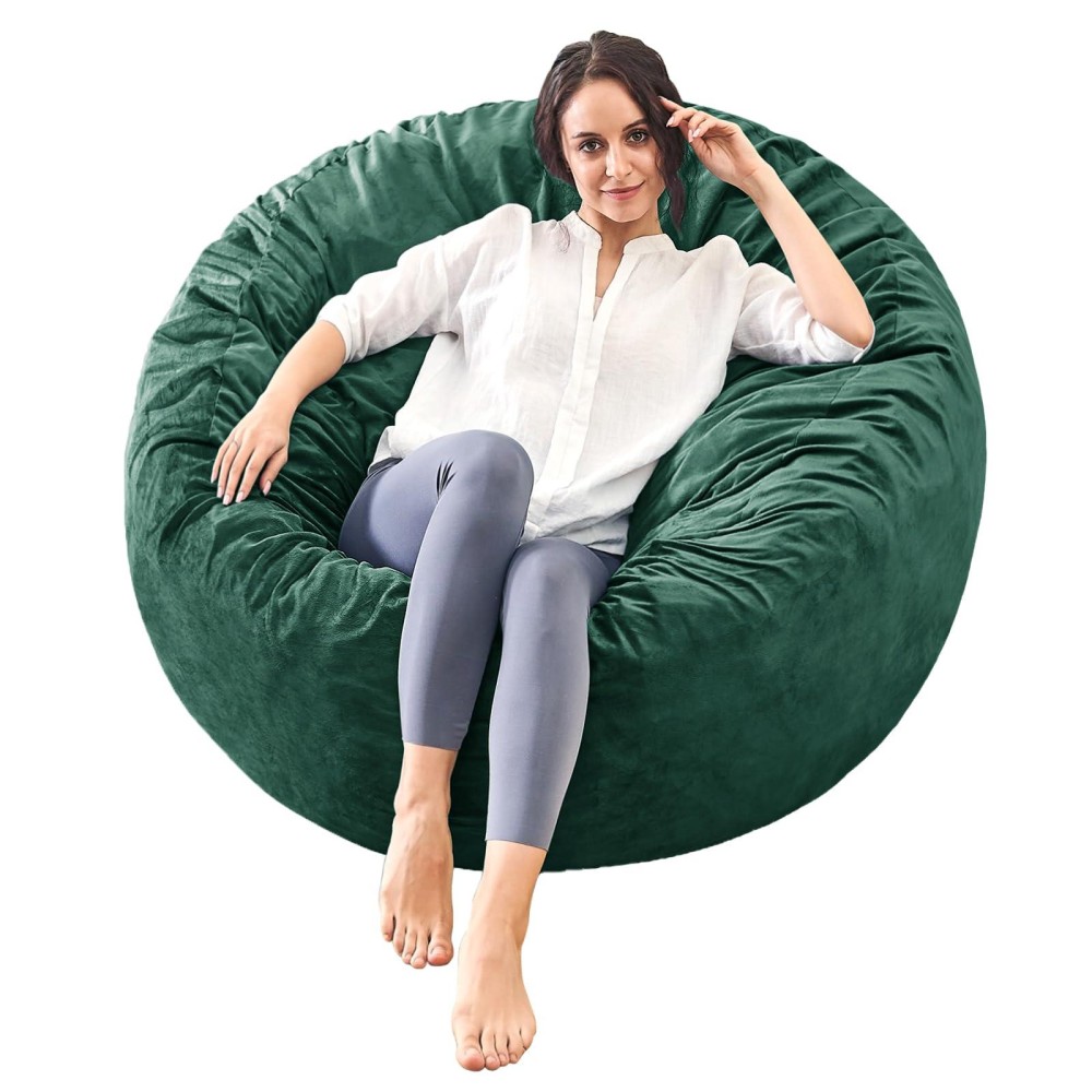 Ilpeod Bean Bag Chairs For Adults Memory Foam Furniture Beanbag Chair Kidsteens Sofa With Soft Micro Fiber Cover Round Fl