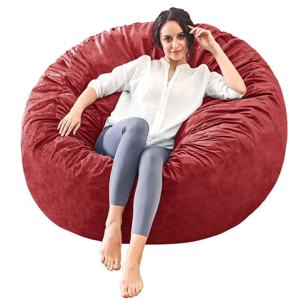 Ilpeod Bean Bag Chairs For Adults Memory Foam Furniture Beanbag Chair Kidsteens Sofa With Soft Micro Fiber Cover Round Fl