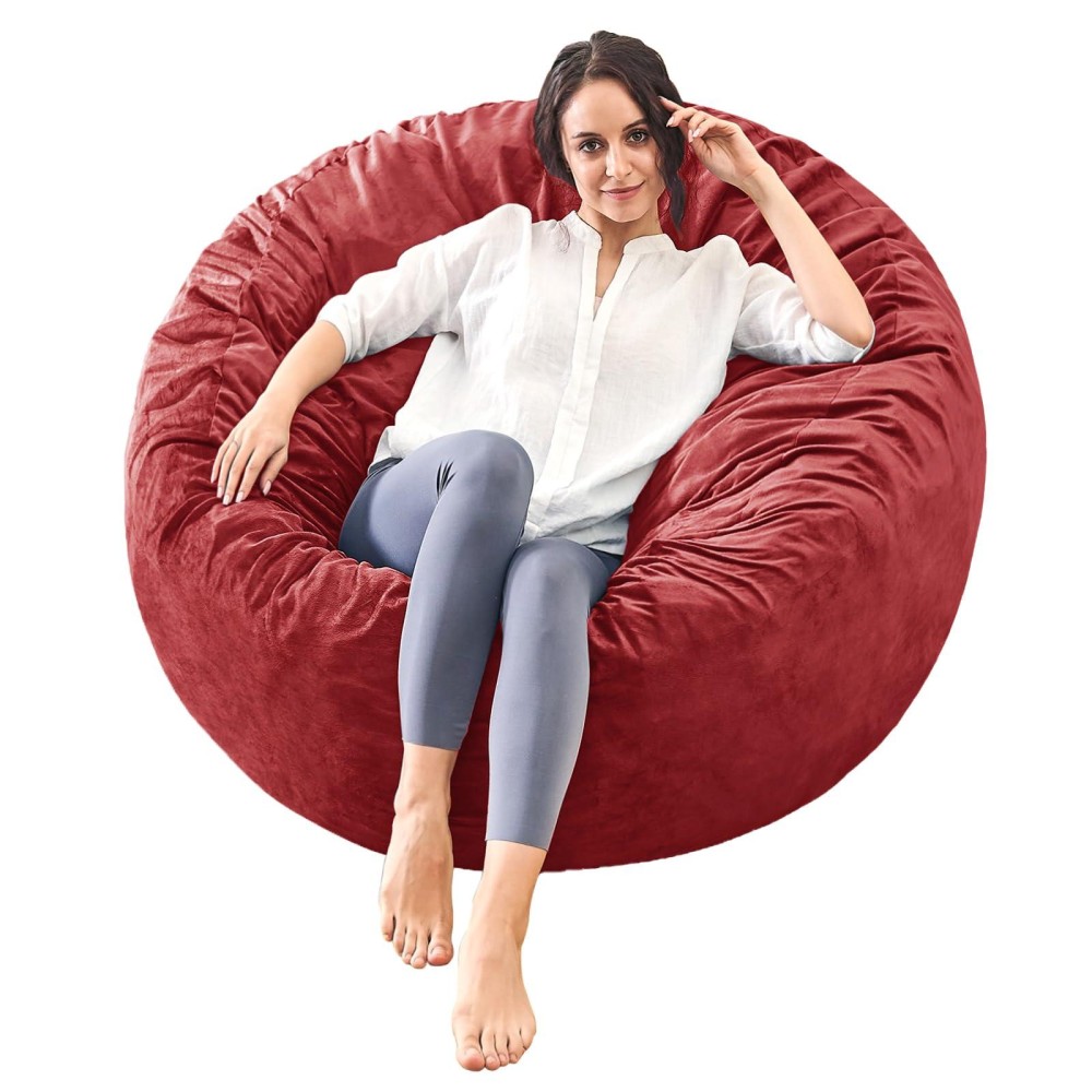 Ilpeod Bean Bag Chairs For Adults Memory Foam Furniture Beanbag Chair Kidsteens Sofa With Soft Micro Fiber Cover Round Fl