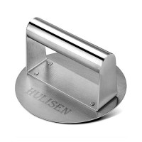 Hulisen Stainless Steel Burger Press Burger Smasher For Griddle 55 Inch Round Hamburger Grill Press For Flattening Hamburger