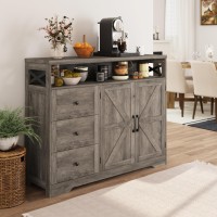 Farmhouse Buffet Storage Cabinet With Drawers Shelf Sideboard With Storage Kitchen Pantry Hutch Cabinet Coffee Bar Station