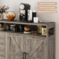 Farmhouse Buffet Storage Cabinet With Drawers Shelf Sideboard With Storage Kitchen Pantry Hutch Cabinet Coffee Bar Station