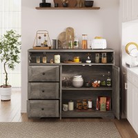 Farmhouse Buffet Storage Cabinet With Drawers Shelf Sideboard With Storage Kitchen Pantry Hutch Cabinet Coffee Bar Station