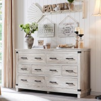 Farmhouse 7 Drawers Dresser For Bedroom Wood Large Chest Of Drawers With Thick Plank Styling Rustic Closet Dresser For Bedroom