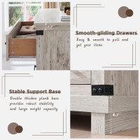 Farmhouse 7 Drawers Dresser For Bedroom Wood Large Chest Of Drawers With Thick Plank Styling Rustic Closet Dresser For Bedroom