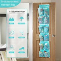 Gomaji Over The Door Hanging Shoe Organizer 12 Pockets Turquoise