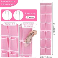 Gomaji Over The Door 12 Pocket Hanging Shoe Organizer Pink