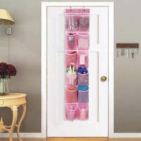 Gomaji Over The Door 12 Pocket Hanging Shoe Organizer Pink