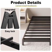 Yicensen 6 Inch Low Profile Queen Bed Frame Rounded Corner No Box Spring Needed Heavy Duty Metal Queen Size Platform Bed Frame