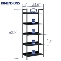 Numenn Bookshelf 5 Tier Bookshelves Home Office Bookcase Shelf Storage Organizer Free Standing Storage Shelving Unit For Bedr