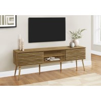 Tv Stand, 72 Inch, Media Entertainment Center, Storage Cabinet, Console, Storage Shelves, Bedroom, Living Room, Walnut Laminate, Contemporary, Modern