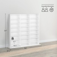 Prepac 3 Column Tall Storage Cabinet White Storage Cabinet Display Cabinet Dvd Storage Cabinet With 21 Adjustable Shelves 87