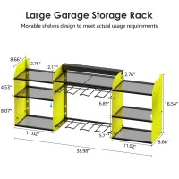 Cccei Green Large Tools Organizer Wall Mount Charging Station 39 Inch Long Power Tool Battery Storage Rack With 6Ft Power Strip