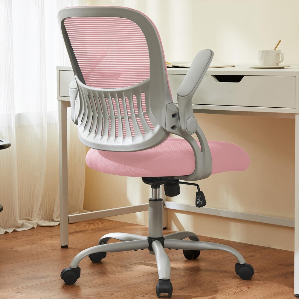 Sweetcrispy Office Computer Desk Chair Ergonomic Midback Mesh Rolling Work Swivel Task Chairs With Wheels Comfortable Lumbar