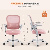 Sweetcrispy Office Computer Desk Chair Ergonomic Midback Mesh Rolling Work Swivel Task Chairs With Wheels Comfortable Lumbar