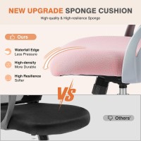 Sweetcrispy Office Computer Desk Chair Ergonomic Midback Mesh Rolling Work Swivel Task Chairs With Wheels Comfortable Lumbar