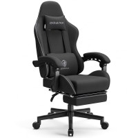 Dowinx Gaming Chair Fabric With Pocket Spring Cushion Massage Game Chair Cloth With Headrest Ergonomic Computer Chair With Foo