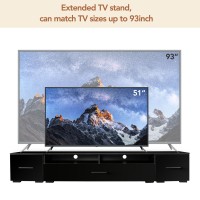 Merax Minimalist Style Extended Led Tv Stand With Color Changing Lights Modern Universal Entertainment Center High Gloss Cabin