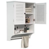 Choochoo Medicine Cabinet With Towels Bar 236 L X79 W X275 H Mdf Material Bathroom Wall Cabinet 2 Doors Over The Toilet S