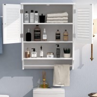 Choochoo Medicine Cabinet With Towels Bar 236 L X79 W X275 H Mdf Material Bathroom Wall Cabinet 2 Doors Over The Toilet S