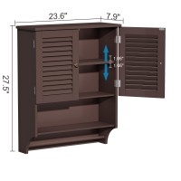 Choochoo Bathroom Wall Cabinet With Towels Bar 236 L X79 W X275 H Mdf Material Medicine Cabinet 2 Doors Over The Toilet S