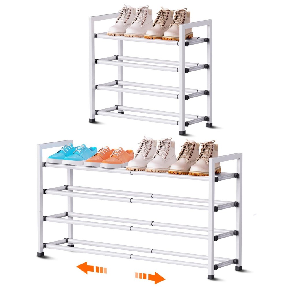 Bumusty 4Tier Expandable Shoe Rack For Closet 1833 Adjustable Shoe Rack For Small Space Small Shoe Organizer For Front Do