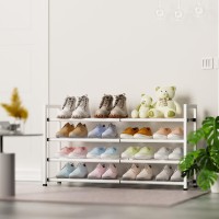 Bumusty 4Tier Expandable Shoe Rack For Closet 1833 Adjustable Shoe Rack For Small Space Small Shoe Organizer For Front Do