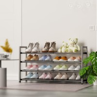 Bumusty 4Tier Expandable Shoe Rack For Closet 1833 Adjustable Shoe Rack For Small Space Small Shoe Organizer For Front Do