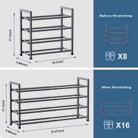 Bumusty 4Tier Expandable Shoe Rack For Closet 1833 Adjustable Shoe Rack For Small Space Small Shoe Organizer For Front Do